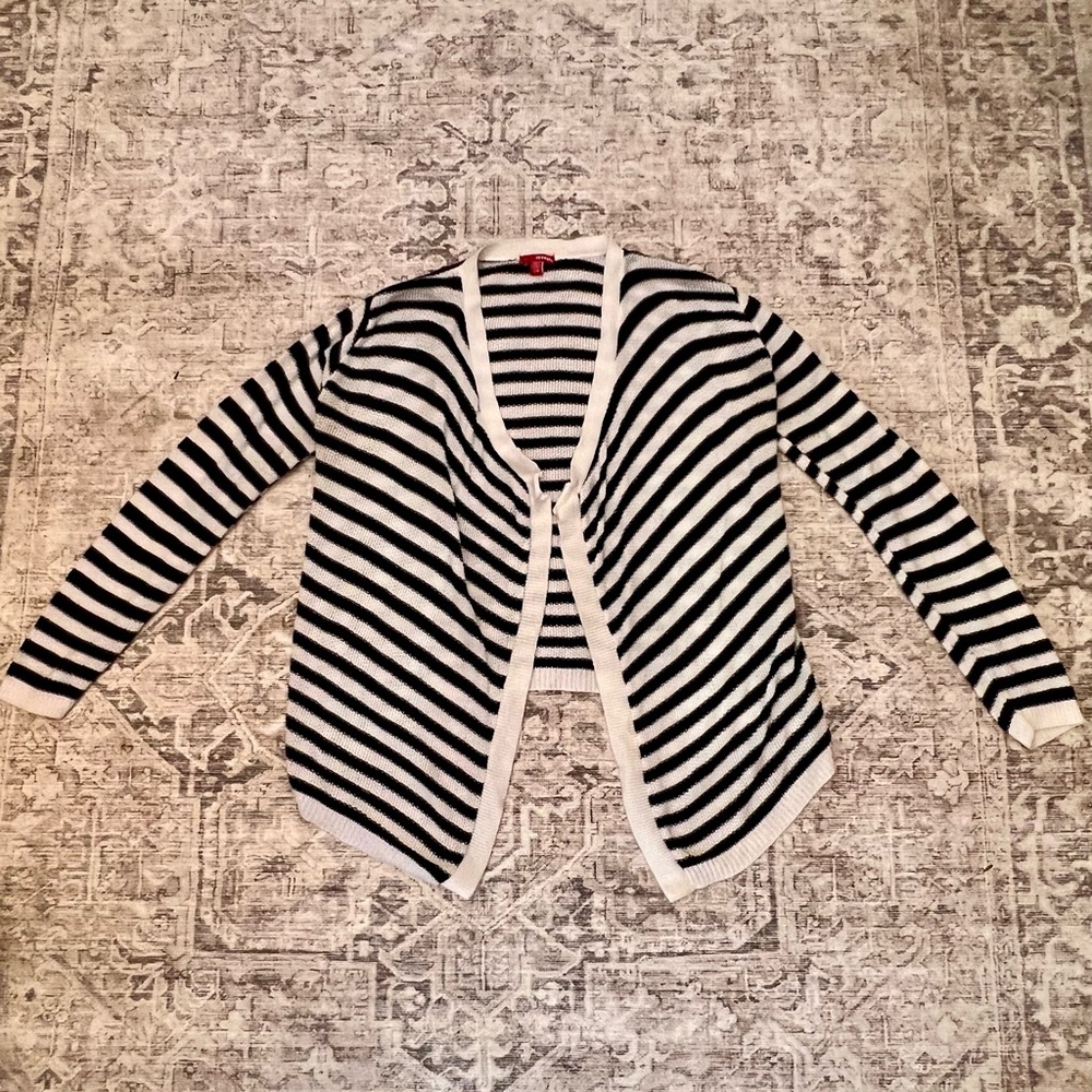 BONGO Black & White Striped Sweater sz: Large